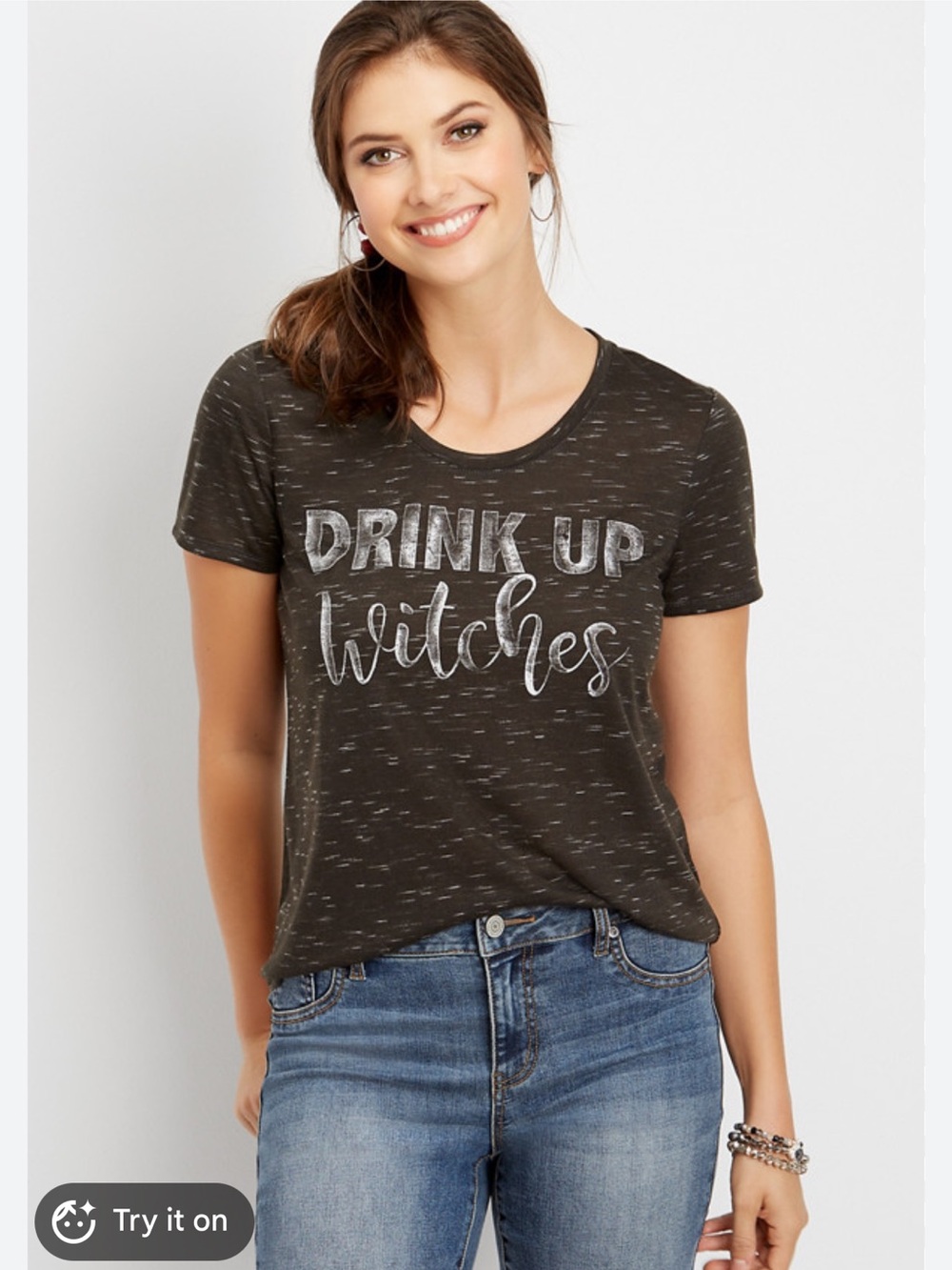 Maurices “Drink Up Witches” Halloween Graphic Tee Medium